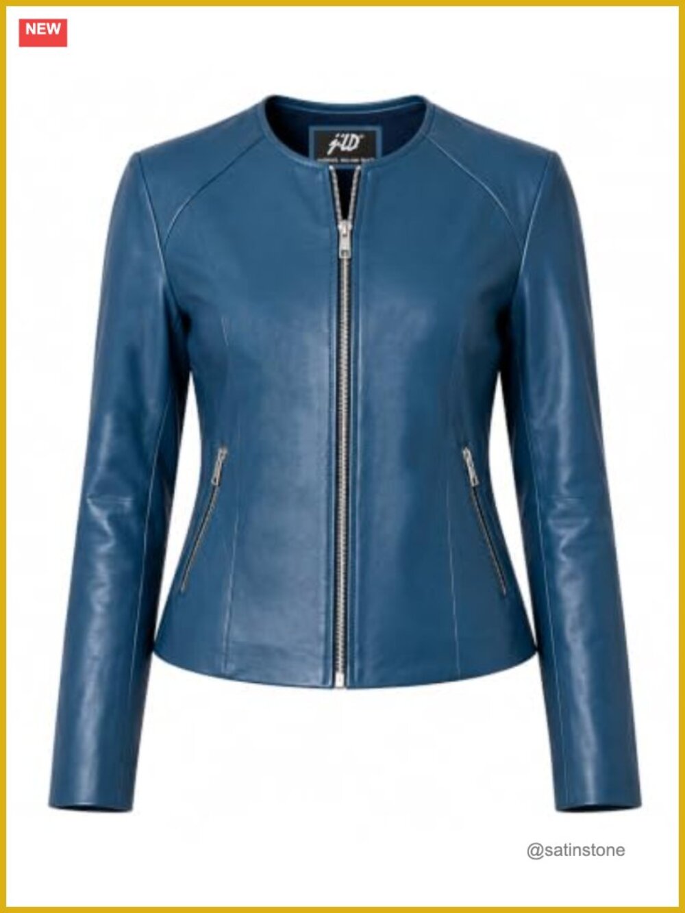 Slim Fit Collarless Lightweight Lambskin Leather Jacket